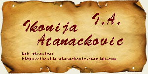 Ikonija Atanacković vizit kartica